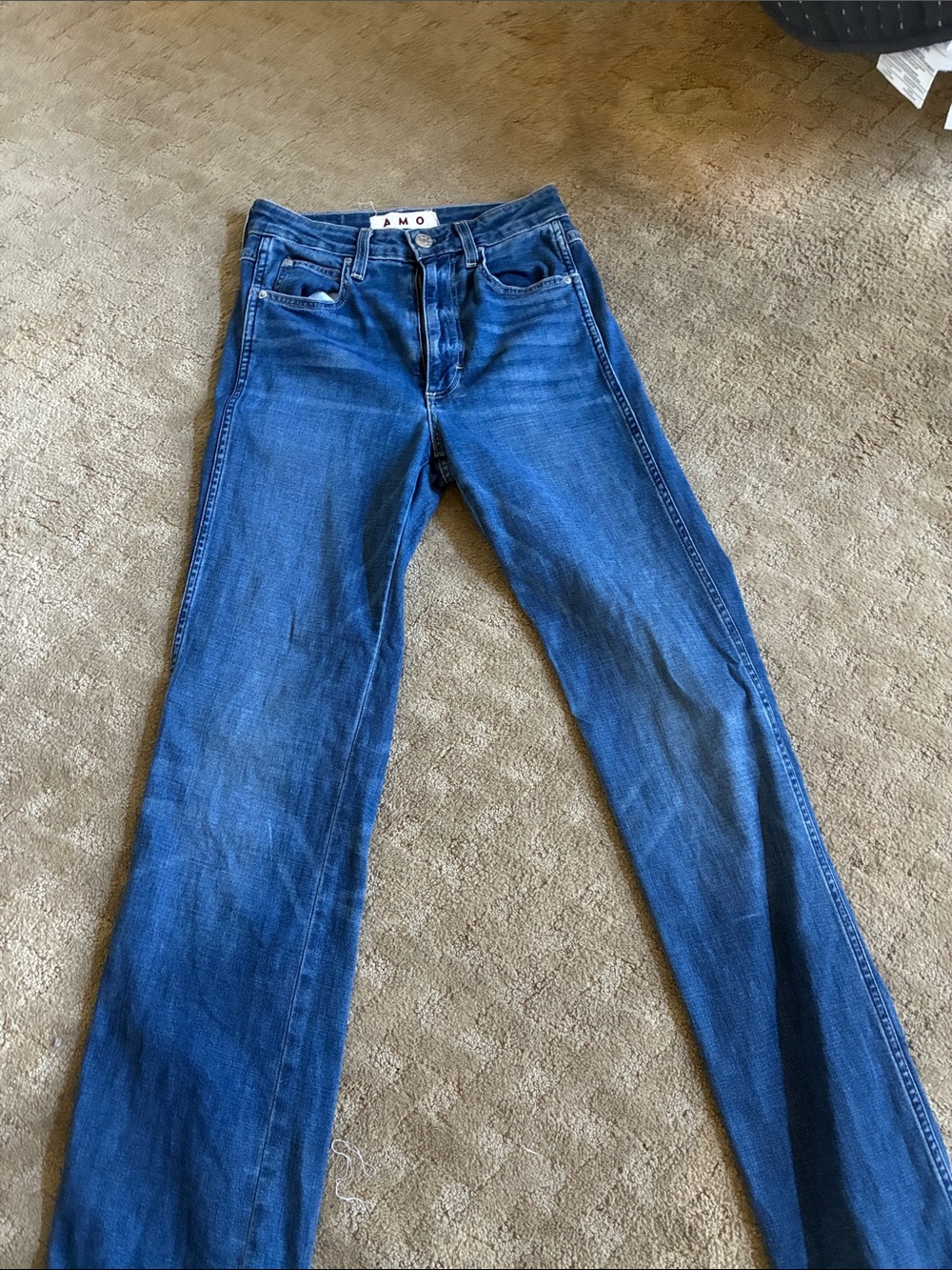 AMO Wide-Leg Women's Jeans in Medium Blue
